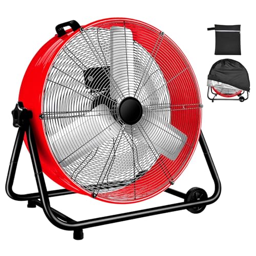 WARMLREC Industrial Fan 24 Inch Heavy Duty Drum 3 Speed 8800 CFM Air Circulation High Velocity Fan For Warehouse