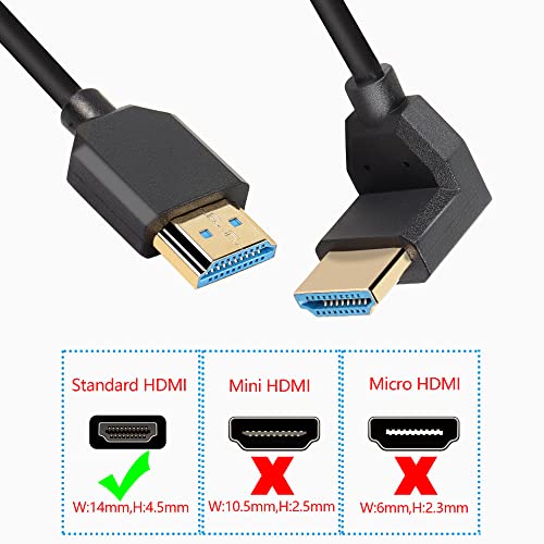 PNGKNYOCN 8K HDMI 2.1 Short Cable, 1FT/0.3M, Right Angle, Male to Male, Supports 8K@60Hz, Dynamic HDR, HDCP 2.2&2.3, eARC - Image 2