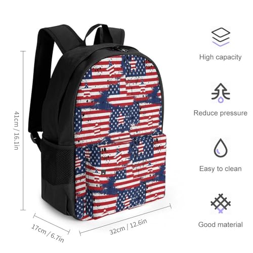 Women's American Flag Print Backpack, Multi-Functional Spacious Backpack with Adjustable Strap for Travel, Hiking, Fashion Shoulder Bags2