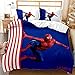 3D Print Set copripiumino e federe Set Copripiumino in Cartone animato eroe Spiderman * Copripiumino doppio: incluso 1 copripiumino doppio: 220*240 cm e 2 copricuscino: (48 cm*75 cm). Non c'è ri