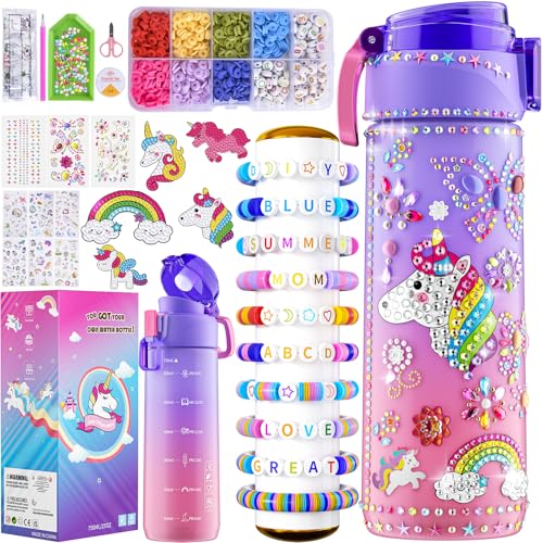 Gifts-for-Girls-4-12-Decorate-Your-Own-Water-Bottle-Kits-for-Girls-Unicorn-Diamond-Painting-Toys-Friendship-Bracelet-Kit-Fun-Arts-Crafts-for-Kids-Ages-4-6-8-10-Birthday-Gifts-Toys-for-Girls