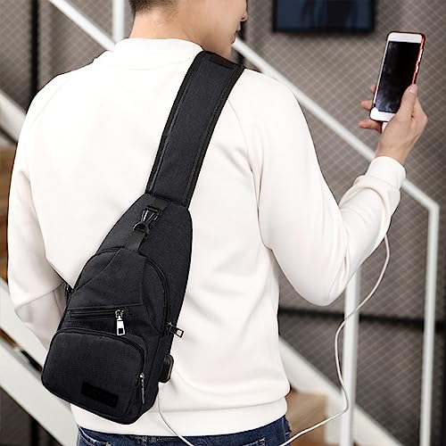 Generic One Strap Backpack for Men Women Single Strap Backpack Sling Bag Crossbody Shoulder Daypack, Black2