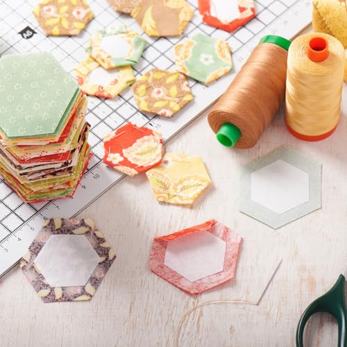 Papier de base de qualité supérieure pour patchwork et gabarit hexagone HARFINGTON 6,3 cm - 7