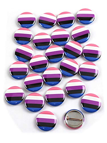 Lot de 25 boutons ronds drapeau de la fierté LGBTQ+ 2,5 cm pour vestes et sacs