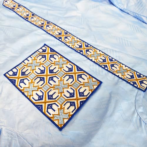 African Men Bazin Suit 2Pcs Set Shirt and Pants Nigerian Wedding Groom Dashiki Mali Basin Riche Men Clothing4