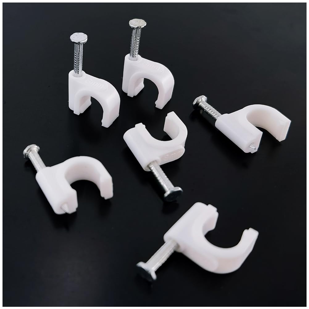 Cable Clips - 200 White Cable Staples -1