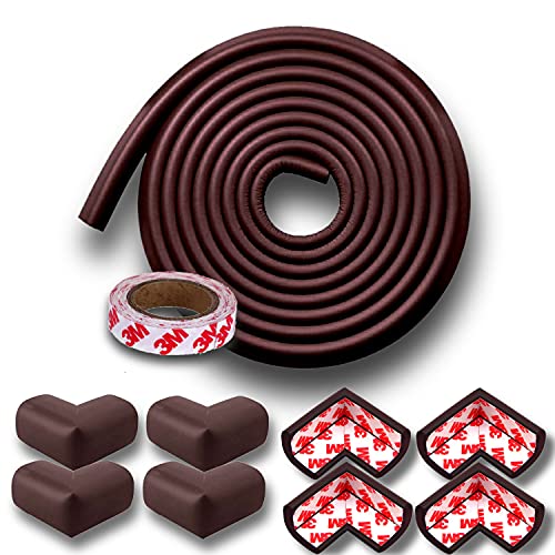KidDough Baby Proofing Edge & Corner Protector for Kids – 5 Meters Edge Protector + 8 Corner Guards, Extra Thick Table Corner Protector for Baby, Corner Protector for Sharp Edges, Baby Safety Products