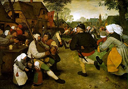 Tableau la danse paysanne impression d'art mural haut de gamme Bruegel l'Ancien 60x90