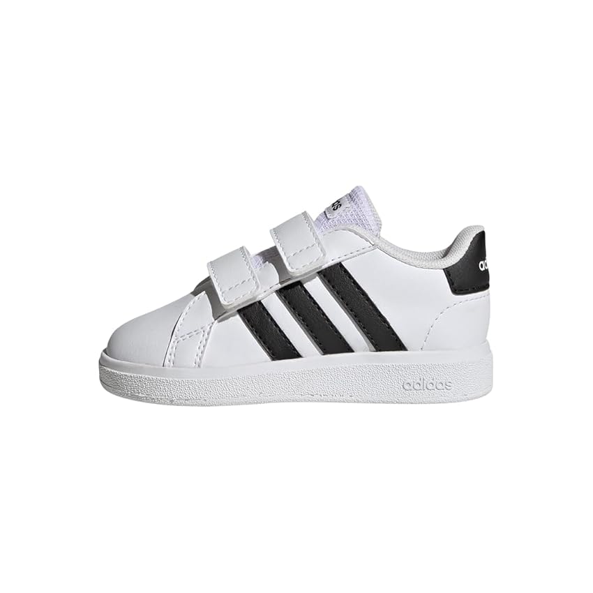 adidas Unisex - Bimbi 0-24 Grand Court Lifestyle Hook and Loop Shoes, Cloud White / Core Black / Core Black, 26 1/2 EU