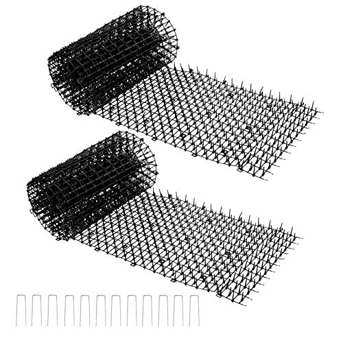Hmyomina Cat Scat Mat With Spikes Prickle Strips Pest Repellent Spike Deterrent Mat With 12 Garden Staples (13Ft)… #TOP1