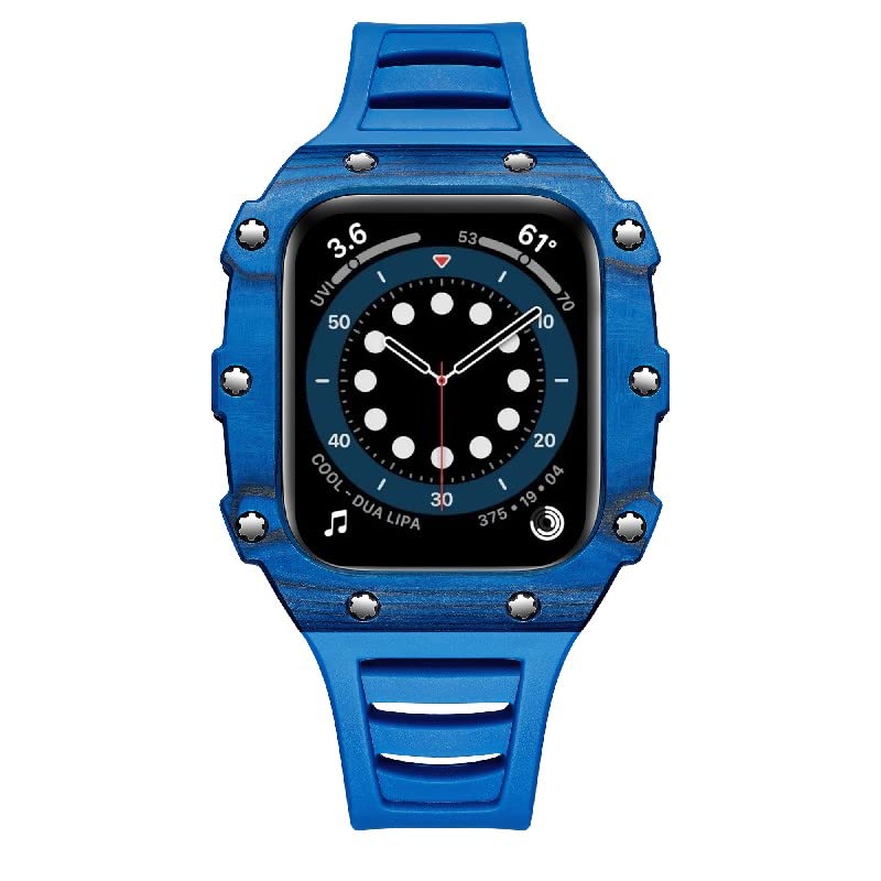 Coque Apple Watch 7 en fibre de carbone et alliage luxe agate 45mm