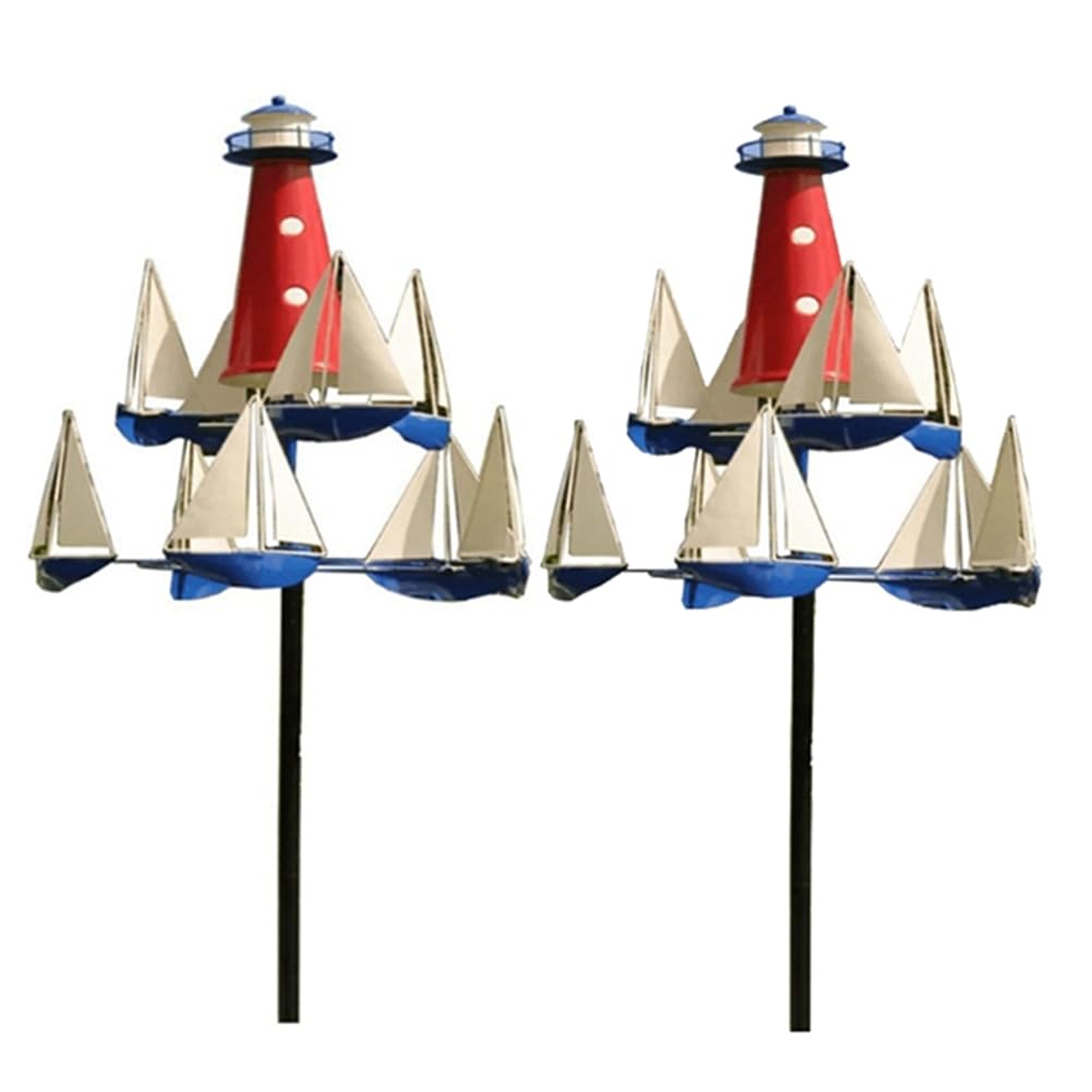 Ornement Éolien de Moulin à Voiles pour Voilier en Fer pour Décoration de Jardin Extérieur. Éolienne de Voilier 85X30cm.