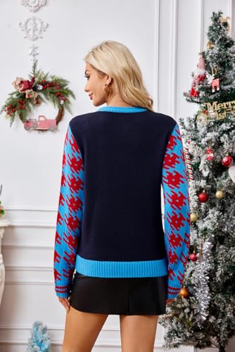Image of LUBOT Ugly Christmas Sweaters for Women Cute Fuzzy Funny Wintertime and Holiday Parties Knitted Pullover Sweater