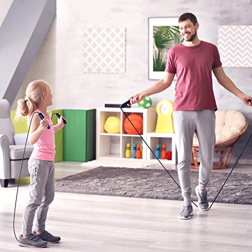 FRETREE Jump Rope, Tangle-Free Rapid Speed Jumping Rope Cable with Ball Bearings for Women, Men, and Kids, Adjustable Steel Skipping Rope with Foam Handles for Gym Fitness, Home Exercise & Slim Body - Thumbnail 5
