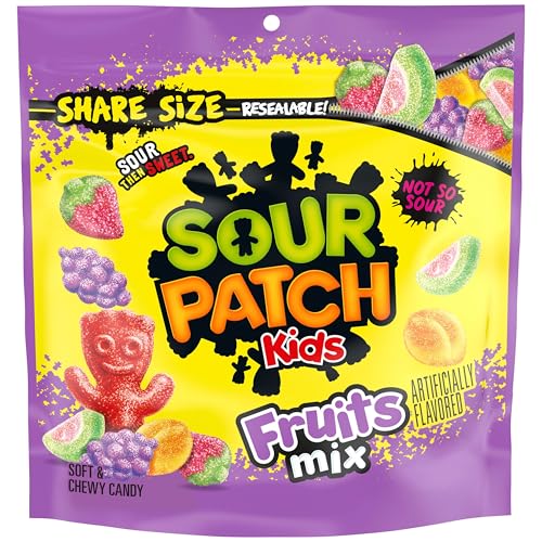 SOUR PATCH KIDS Fruits Mix Soft & Chewy Gummy Candy, Share Size, 11.03 oz