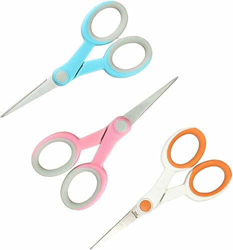Tijeras pequeñas para manualidades en colores pastel de 5.5 pulgadas, lindas tijeras de punta de punta para estudiantes y niños, tijeras de bordado