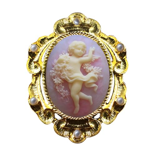 Cameo Brooch Pin, Vintage Inspired Victorian Cameos Brooch/Pendant Art Deco