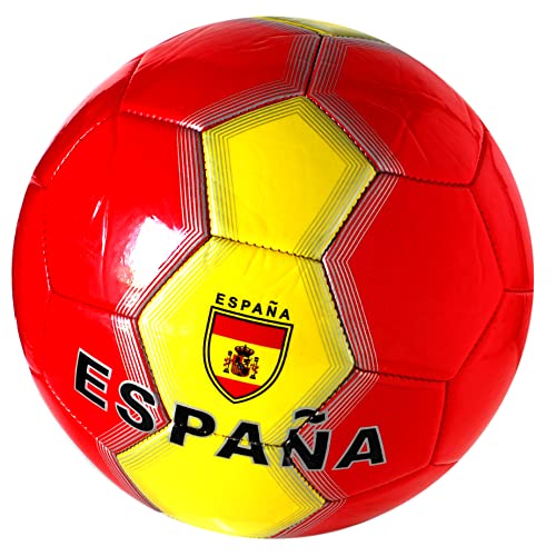 CUCUBA Balón de Futbol España con Escudo Español Talla 5 Color Rojo/Amarillo Cover