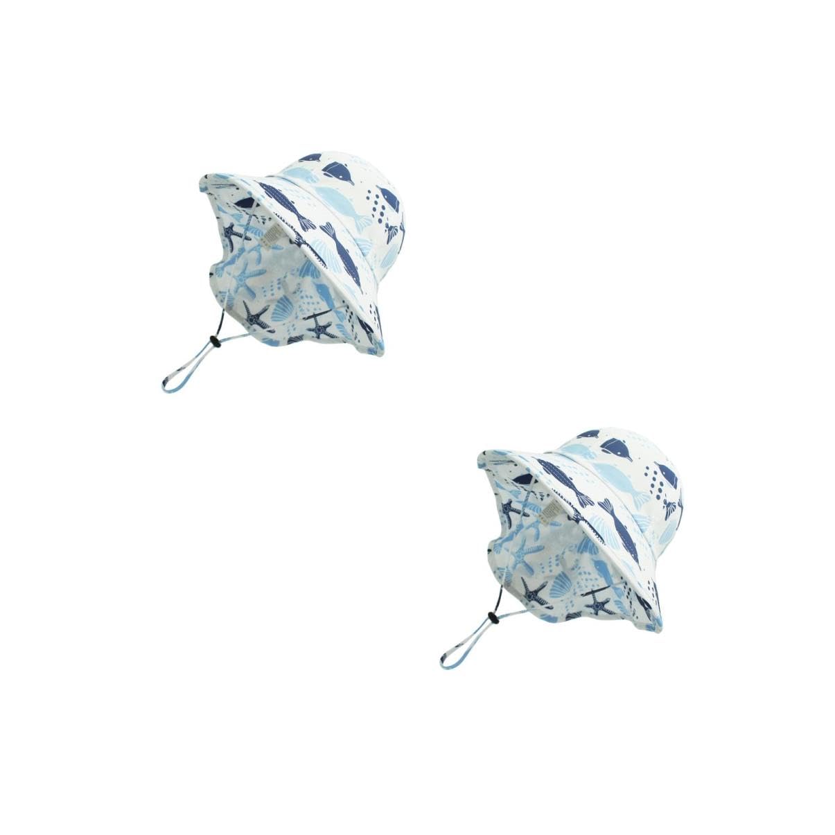 FOMIYES Sombrero Ajustable UPF con Protector de Cuello Sol Gorro de Bebés Transpirable de Mar