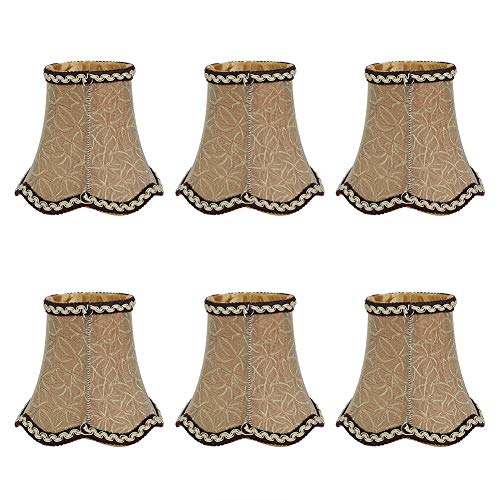 JJ. Accessory - Juego de 6 pinzas de tela de estilo europeo para pantalla de lámpara, cubierta de luz para lámpara E14, luces de araña, apliques de pared, decoración artística Cover