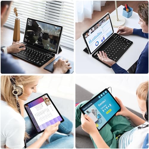 Image of 2024 Newest 2 In 1 Tablet,10.1 Inch Android 12 Tablet with Keyboard,256GB Storage 1TB Expand with Case Mouse Stylus,2.0GHz Octa Core,1280*800 HD Touch Screen,5MP Dual Camera,2.4 /5G Wi-Fi,BT 5.0
