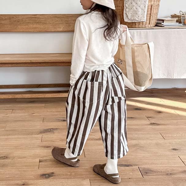 Spring Autumn 6Months-3Years Toddler Thin Cotton Stripe Elastics Pants for Baby Boys and Girls - Image 5