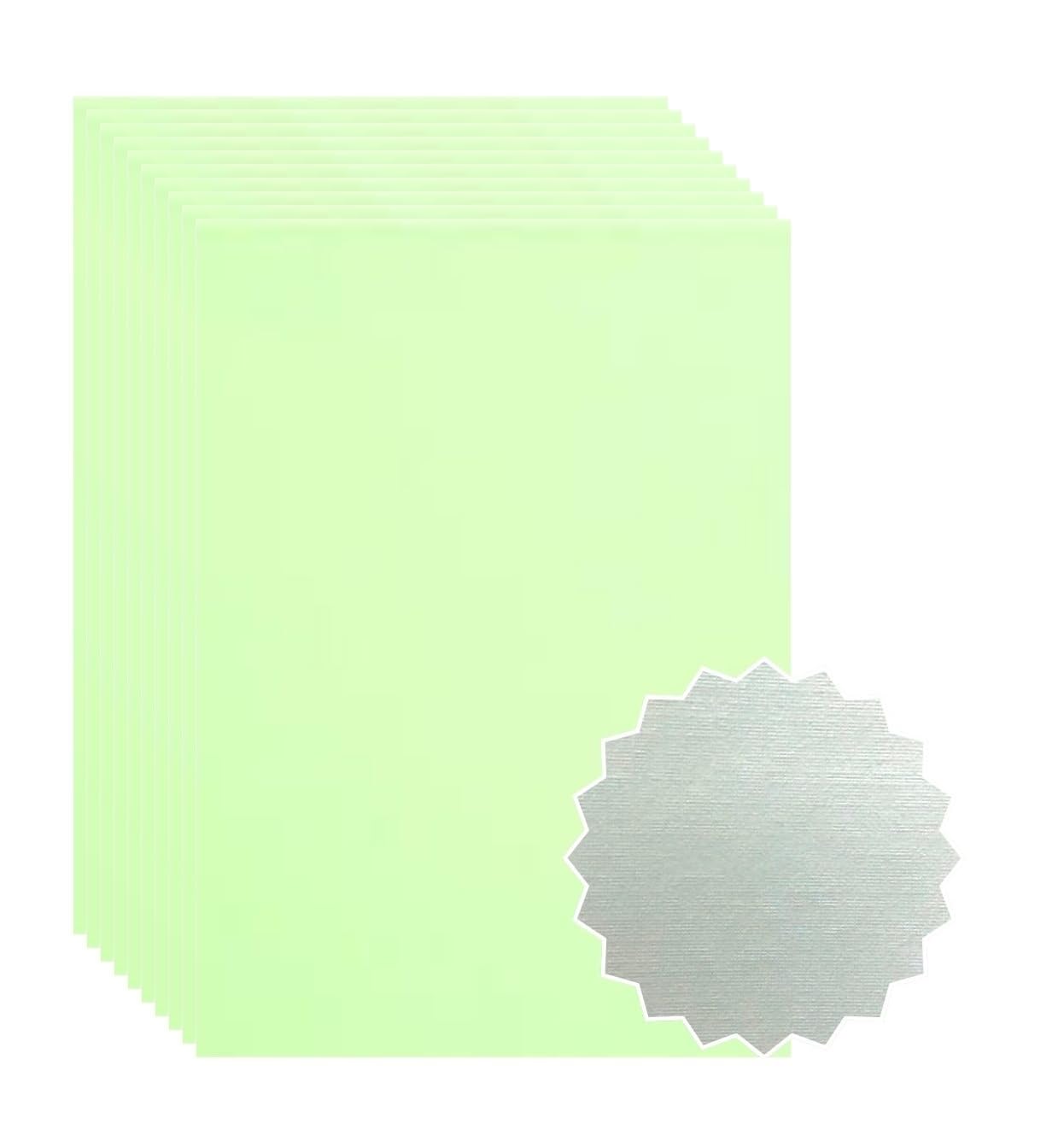 ASENME Textured Cardstock for Crafts Green Textured Cardboard (Pastel Green, A4/15Units)