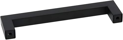 Miniatura 5 de Goldenwarm LSJ12BK128 Manillas de gabinetes de 5pulgadas para cajones de cocina, tiradores cuadrados negros para gabinetes de baño, paquete de 1