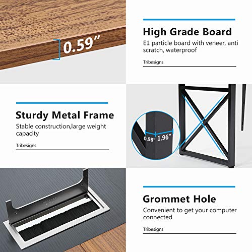 Tribesigns 8Ft Conference Table, 94.5L X 47.2W Inch Large Modern Meeting Table, Seminar Training Table With Grommet Holes For Office Conference Room #TOP6