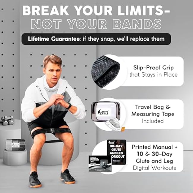 Premium Fabric Resistance Bands for Glutes & Legs ¨C Set of 3 | Non-Slip, Elastic, Durable, Includes Travel Bag, Workout Guide & Digital Challenges