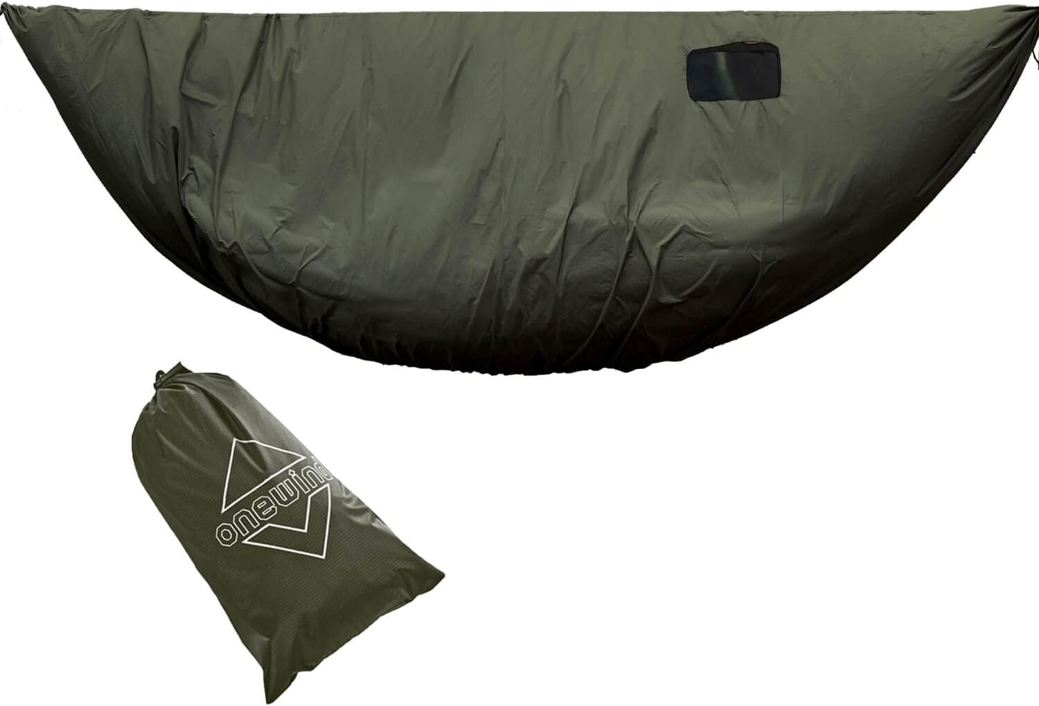Onewind Premium Hammock Wind Sock, Hammock end Wind Block, Lightweight and Wind-Resistant Underquilt Protector for Winter and Cold Weather Protection, Backpacking, OD Green