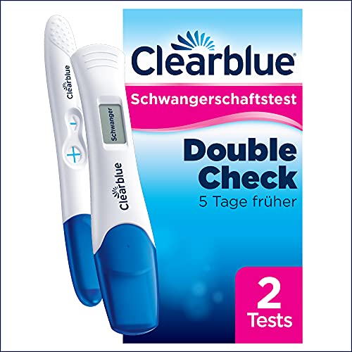 Clearblue Schwangerschaftstest Double-Check Kombipack, präzise Ergebnisse in der Frühschwangerschaft, Kit mit 2 Tests (1 digital, 1 visuell)