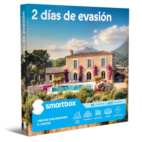 Smartbox - Caja regalo 2 días de evasión - Idea de regalo para parejas - 1 noche con desayuno o 1 noche para 2 personas