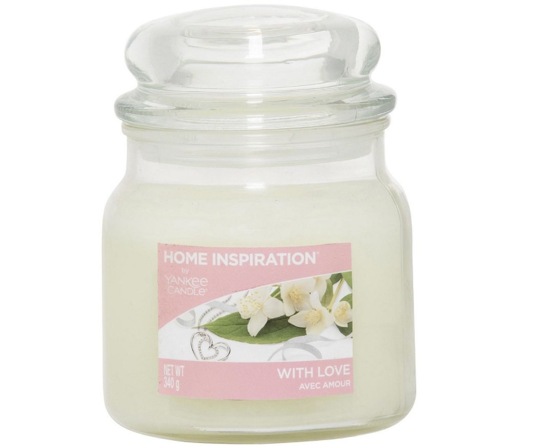 Yankee Candle Home Fragrance Candle - Long Lasting Burning Candle - Flavored Scented Candle - Stylish Glass Jar Candle (340g, With Love Jasmine)