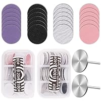 Foydream 120 Stück Schleifscheibe Pediküre Set, 80/120/180/240 Grit Feet Grinder Schleifpapier mit 2 Metall Bit,25mm Ersatz Schleifpapier Fuß Nagelfräser Aufsätze Bits für Elektrische Hornhaut Zubehör