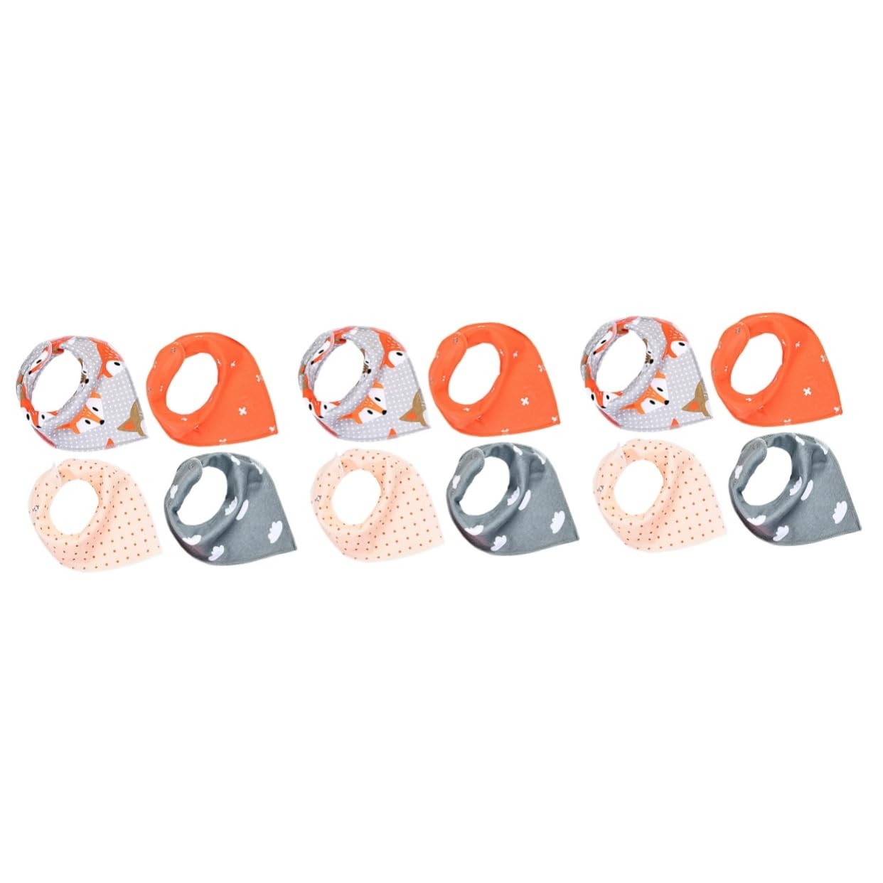 Abaodam 12pezzi Bavaglini Unisex Per Asciugamani Assorbenti Per Saliva Triangolari Chiusura Snap Bavaglini Per