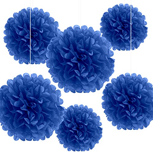 Bining Paper Pom Poms Hanging Paper Flower Ball Wedding Party Celebrations Decorations Outdoor Decoration Flowers Craft for Graduation Party Birthday party Adult Ceremony,6 Piece