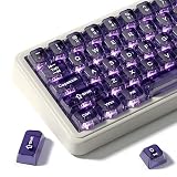dagaladoo Clear keycaps,Transparent Keyboard keycaps,Jelly Key caps Set,Shine Through keycap，MDA Profile Keyboard caps for Mx Switches Mechanical Keyboard(Purple)