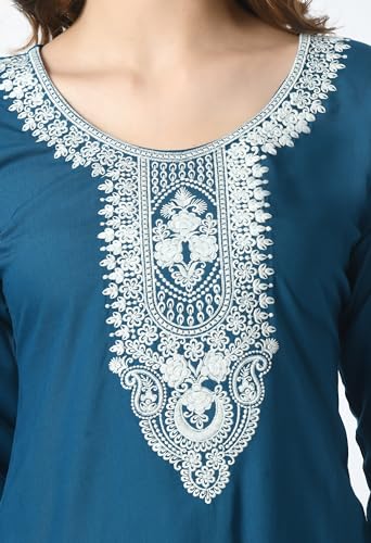 Image of LIBOZA Short Kurti for Women - Lakhnowi Chikankari Embroidered Ladies Kurta, Stylish Girls Top, Ethnic Half Kurtas, Tunic Design Woman Kurtis