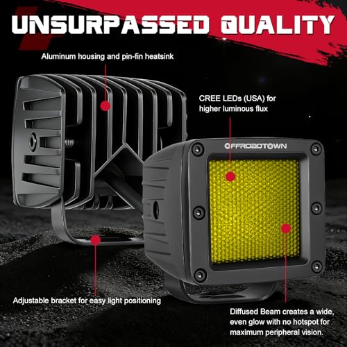 Kit de luces LED amarillas OFFROADTOWN 3 pulgadas 120W miniatura 3
