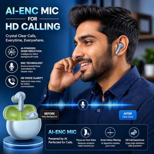 Image of Buds 3 Wireless Earbuds with ENC, 50H Playtime, Bluetooth 5.4 and Low-Latency Gaming