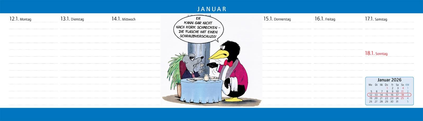 Uli Stein Wochenplaner 2026: Tischkalender