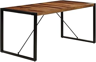 vidaXL Legno Massello di Sheesham Tavolo da Pranzo Stile Industriale Raffinato Telaio Robusto Rustico Venature Uniche Tavola Mensa Cucina 160x80x75 cm