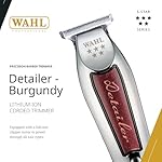 Wahl Professional Detailer Corded Trimmer Adjustable T Blade Lightweight Rotary Motor Complete Kit Burgundy - Image 2