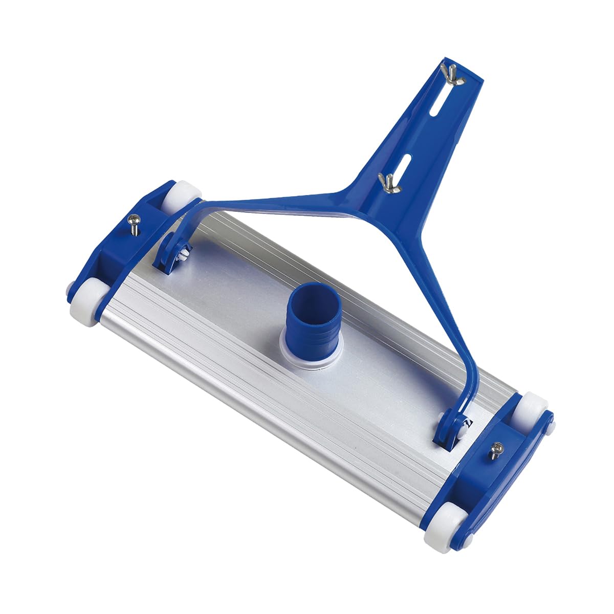 Carro Limpiafondos de Piscina, Acero Inoxidable, 45 cm, con Palomilla para Mango