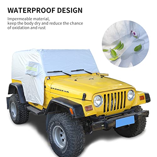 Image of RAZPOY for TJ Car Cab Cover Waterproof All Weather Protection, Car Rain Sunshade Snow UV Cover for Jeep Wrangler TJ 1997-2006