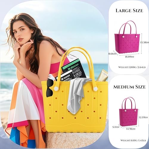 Rubber Tote Bag Large Beach Bag Waterproof Travel Tote Handbags for Beach,Pool Boat,Sports,Market2
