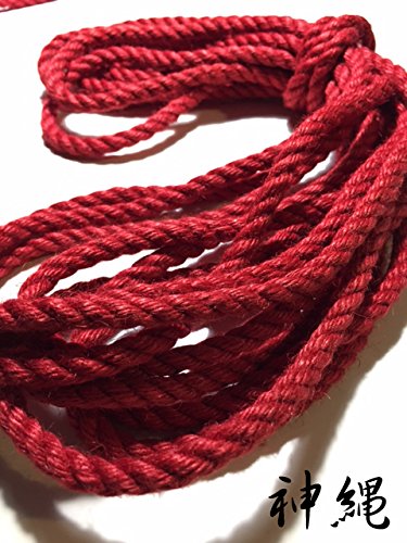 Amazon.co.jp: 高級麻縄 -赤色- 太さ6mm/長さ7M 蜜蝋処理済 : 産業