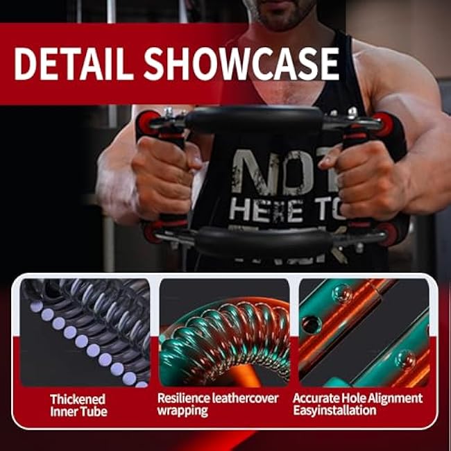 Twister Arm Trainer,Adjustable 66-110lbs Chest Workout Equipment for Men & Women,Ergonomic Home Gym Strength Trainer with Anti-Slip Handles & Carry Bag