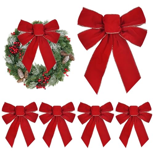Lazos de terciopelo TONIFUL 9 x 12 pulgadas para decoración de árbol de Navidad y fiestas 2